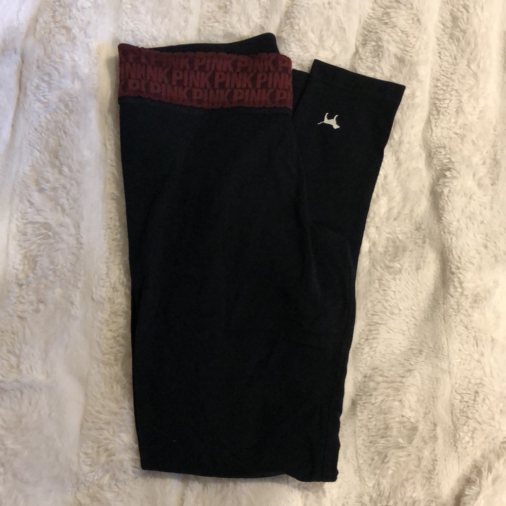 PINK Yoga Pants in Legging Style With Red Waist Band